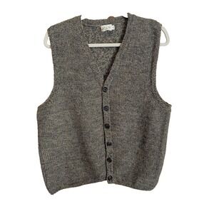 J Crew Oarsman Mens XL Button Sweater Vest 100% Wool Academia Old Money Preppy
